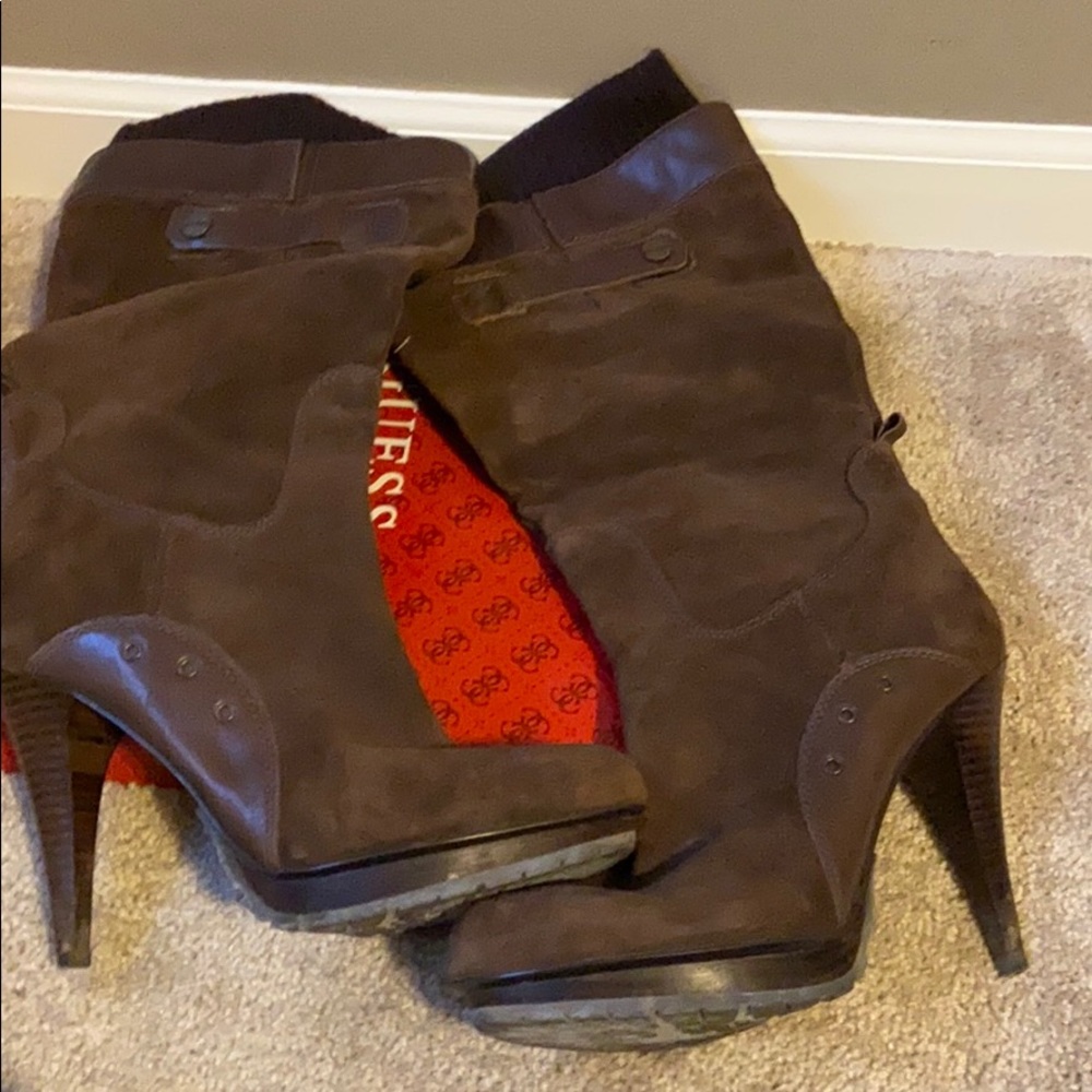 Guess High Heeled Suede Boots